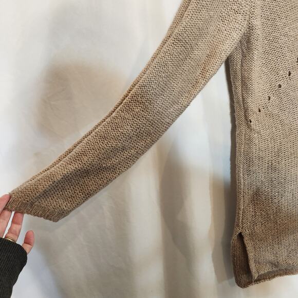 H&M Beige Lt Brown Neutral Earthy Relaxed Knit Comfy Pullover Sweater Womens XL - Picture 5 of 8